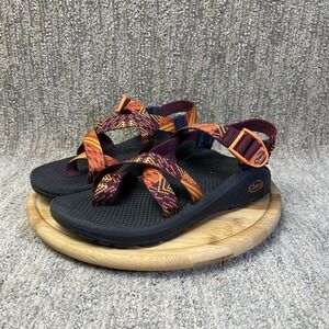 Chaco Mega Z/Cloud Sandals Womens Size 8 Hiking Red Flare Buckle Wide Strap Used